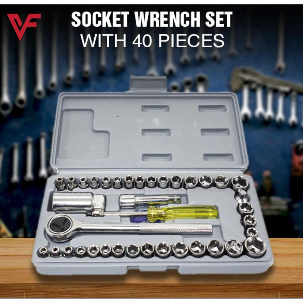 ORIGINAL - Aiwa 40 Pcs Socket Wrench Set Tool Kit Combination Set Small Travel Car Tool Set