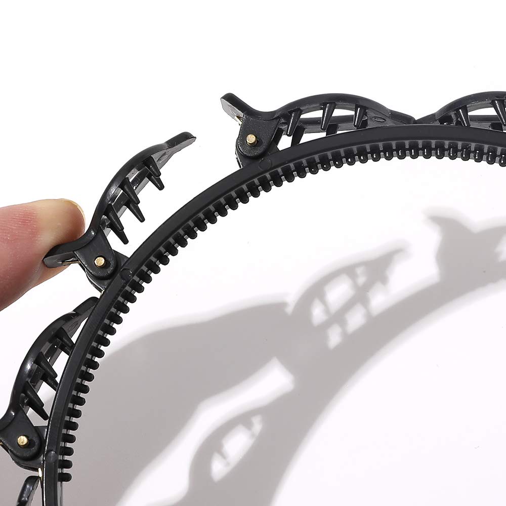 Black Braider Hair Style Twister Hair Band Non Slip Hairband Brown Double Hairstyle Hair Pin Clip Hair Styling New Fashion Hair Bands Women Girls Hair Accessories Hair Hoop Double Layer Band Twist Plait Clip Front Hair Clips Headband Beauty Tool