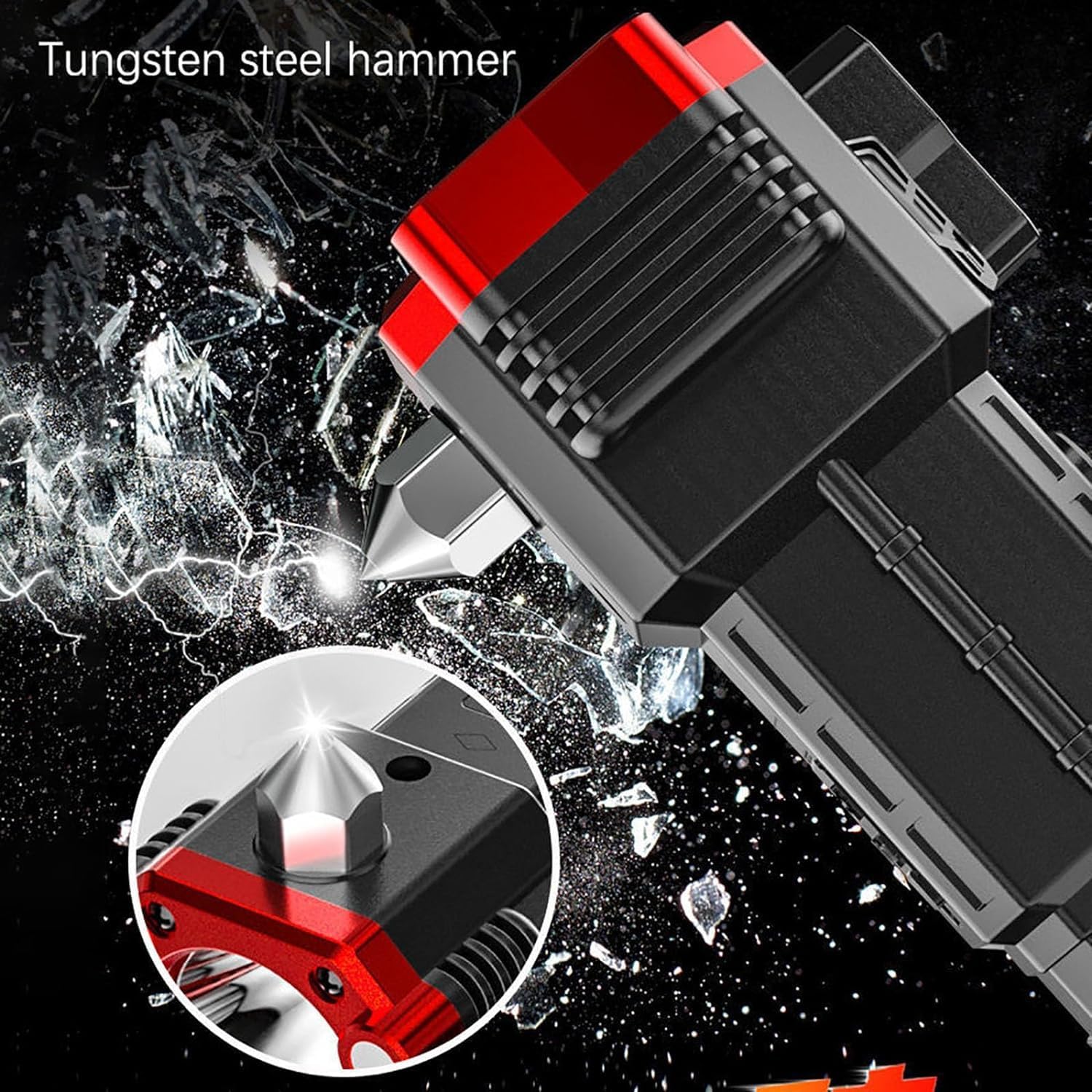 3w Rechargeable Led Flashlight And Power Bank , Most Powerful Portable Led Torch, Super Bright, Waterproof Torch Light With Hanging Magnet And Safety Window Breaking Hammer & Seat Belt Cutter For Camping, Hiking, Outdoor Emergency