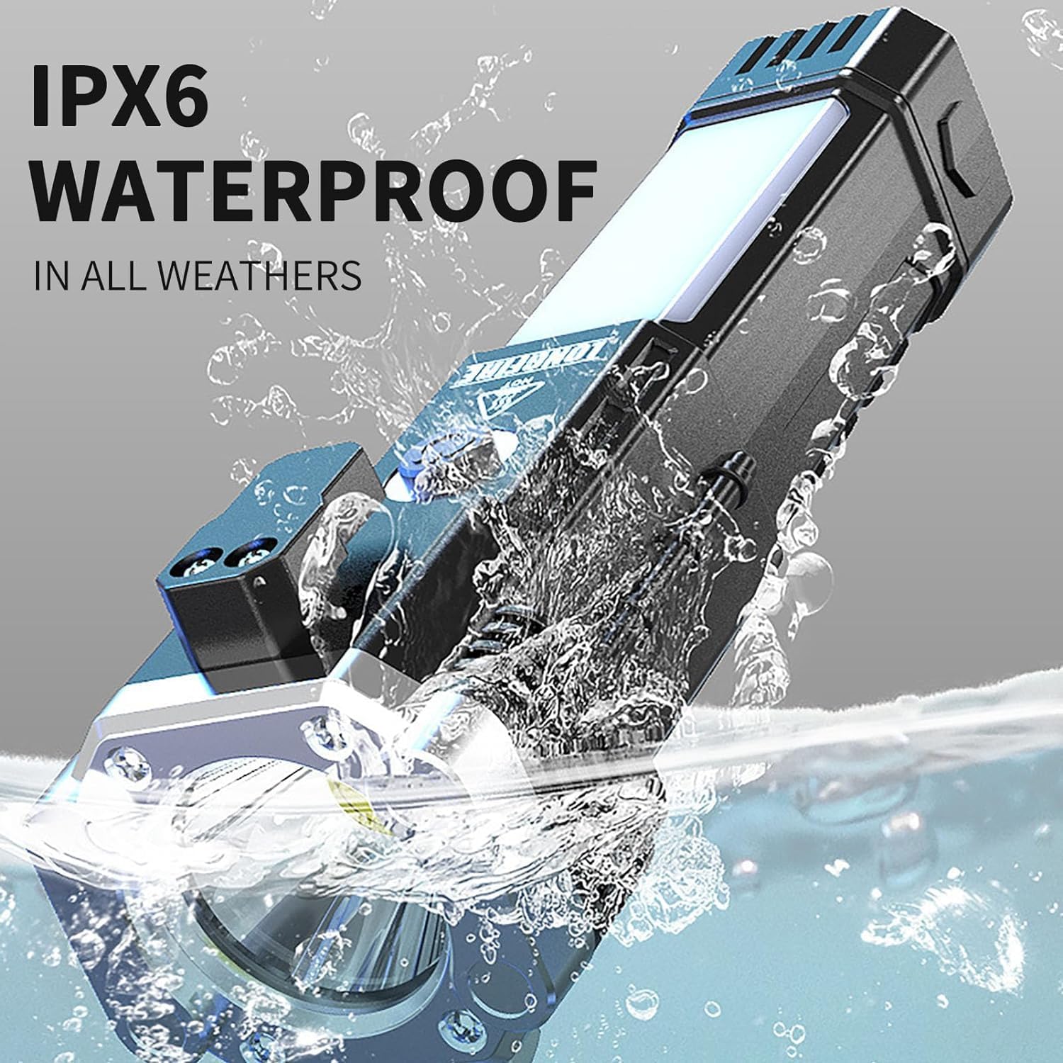 3w Rechargeable Led Flashlight And Power Bank , Most Powerful Portable Led Torch, Super Bright, Waterproof Torch Light With Hanging Magnet And Safety Window Breaking Hammer & Seat Belt Cutter For Camping, Hiking, Outdoor Emergency