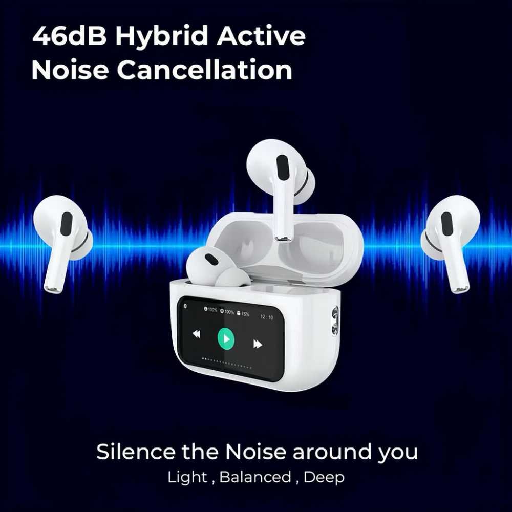 A9 Pro Wireless Earbuds | Touch Screen LED Display | AirPods Pro Style
